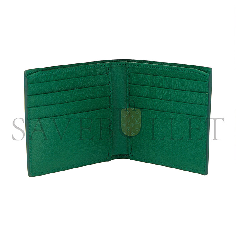 GUCCI GREEN INTERIOR GG COIN WALLET 768244 (21*9cm)